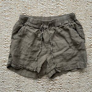 Parachute drawstring linen shorts